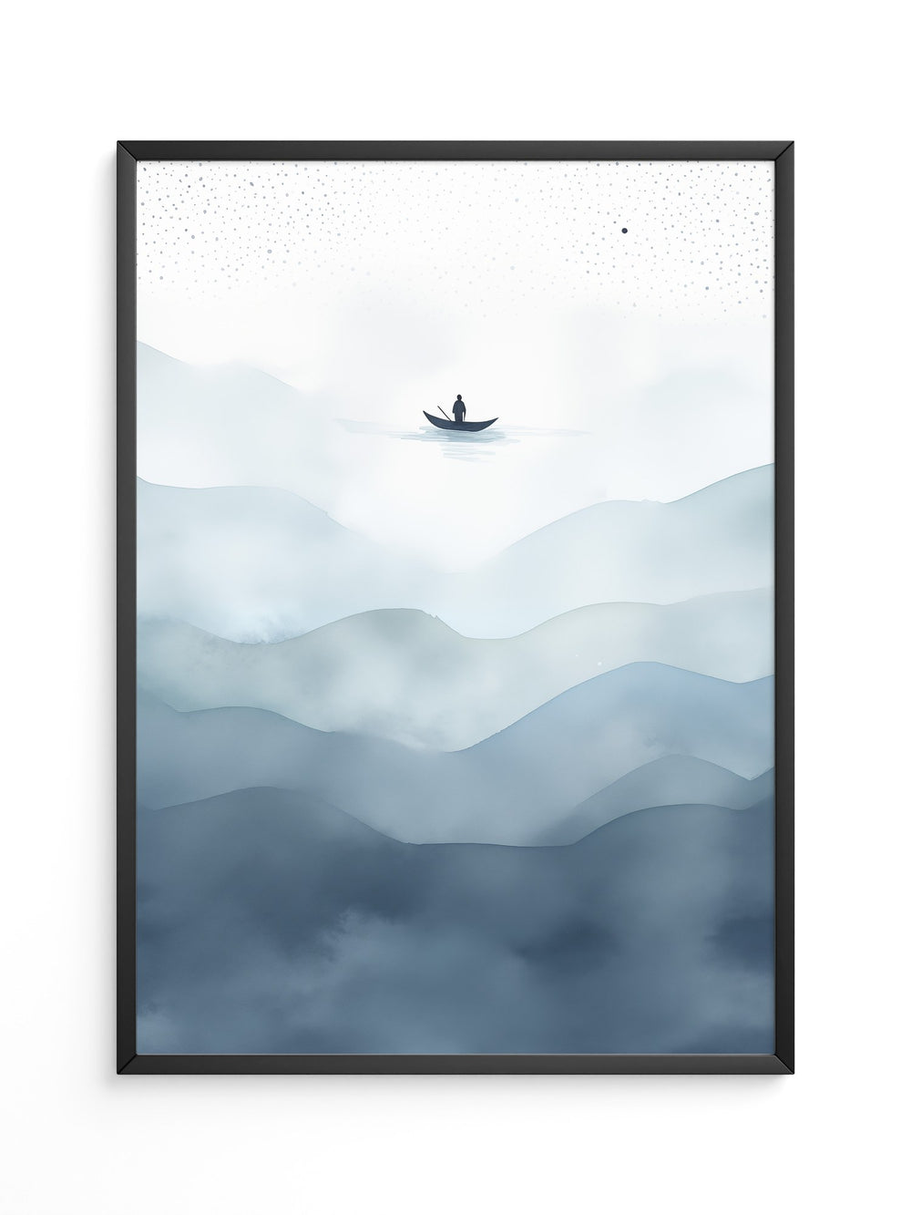 Stiller Fischer Nebelmeer