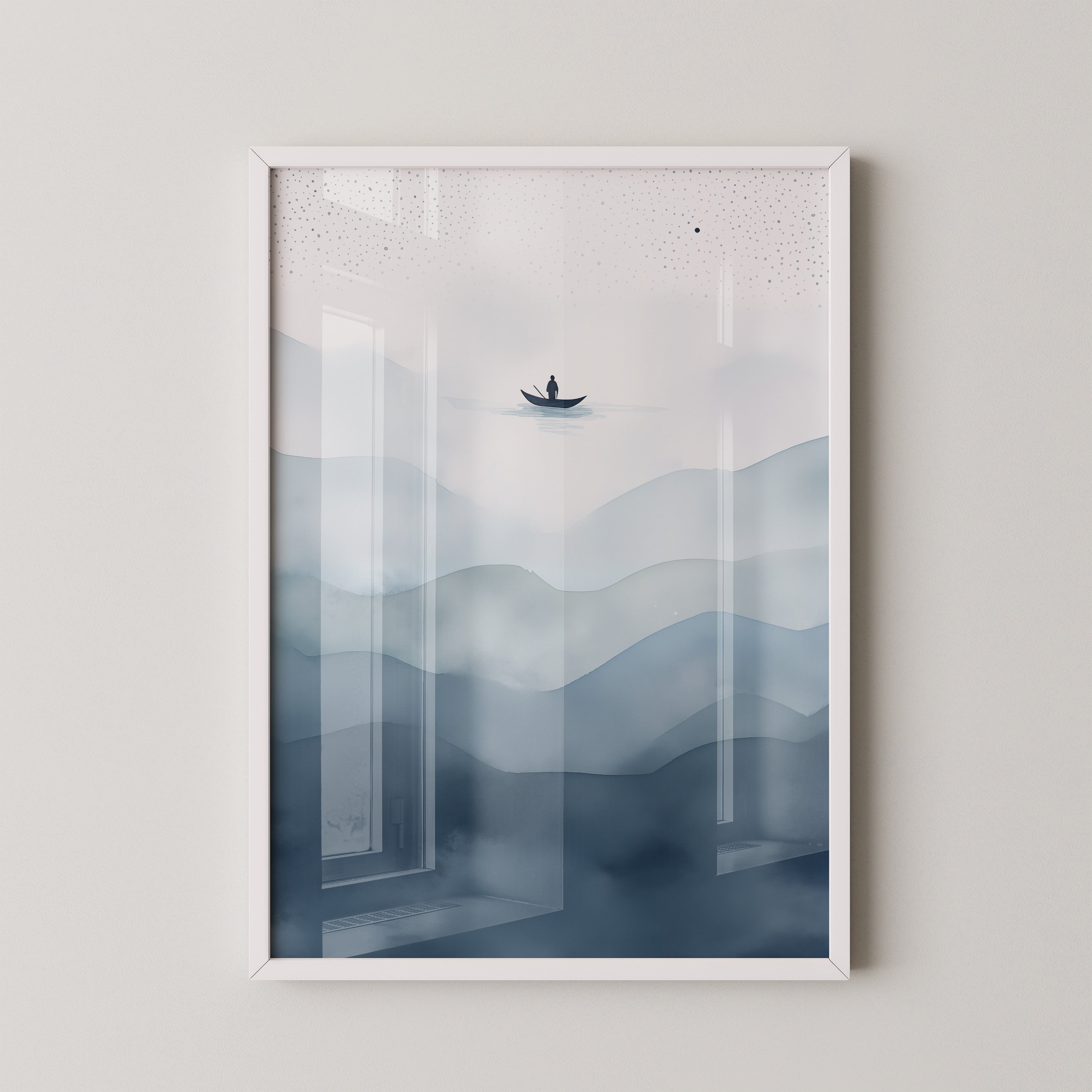 Stiller Fischer Nebelmeer