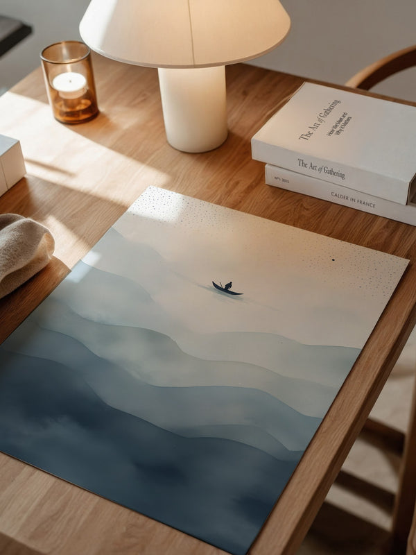 Stiller Fischer Nebelmeer