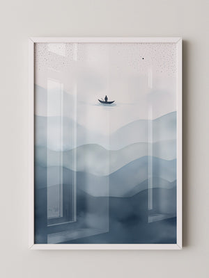 Stiller Fischer Nebelmeer