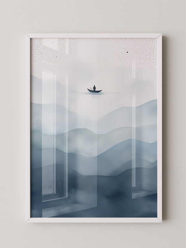 Stiller Fischer Nebelmeer