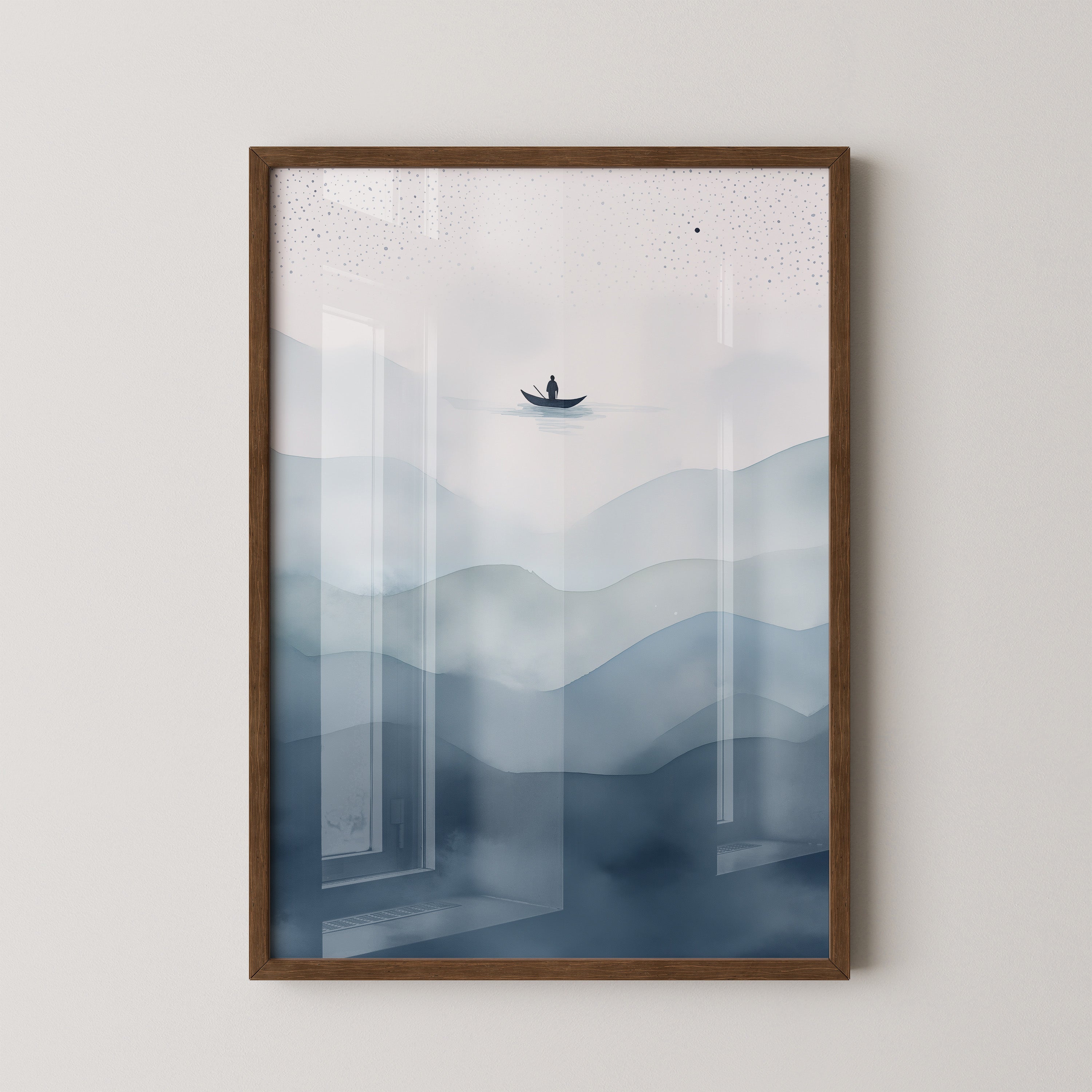 Stiller Fischer Nebelmeer