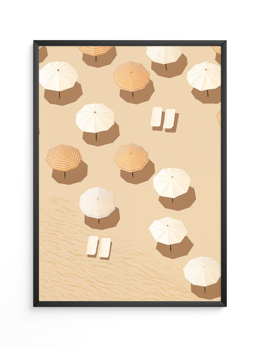 Sonnenschirme Strand minimalistisch