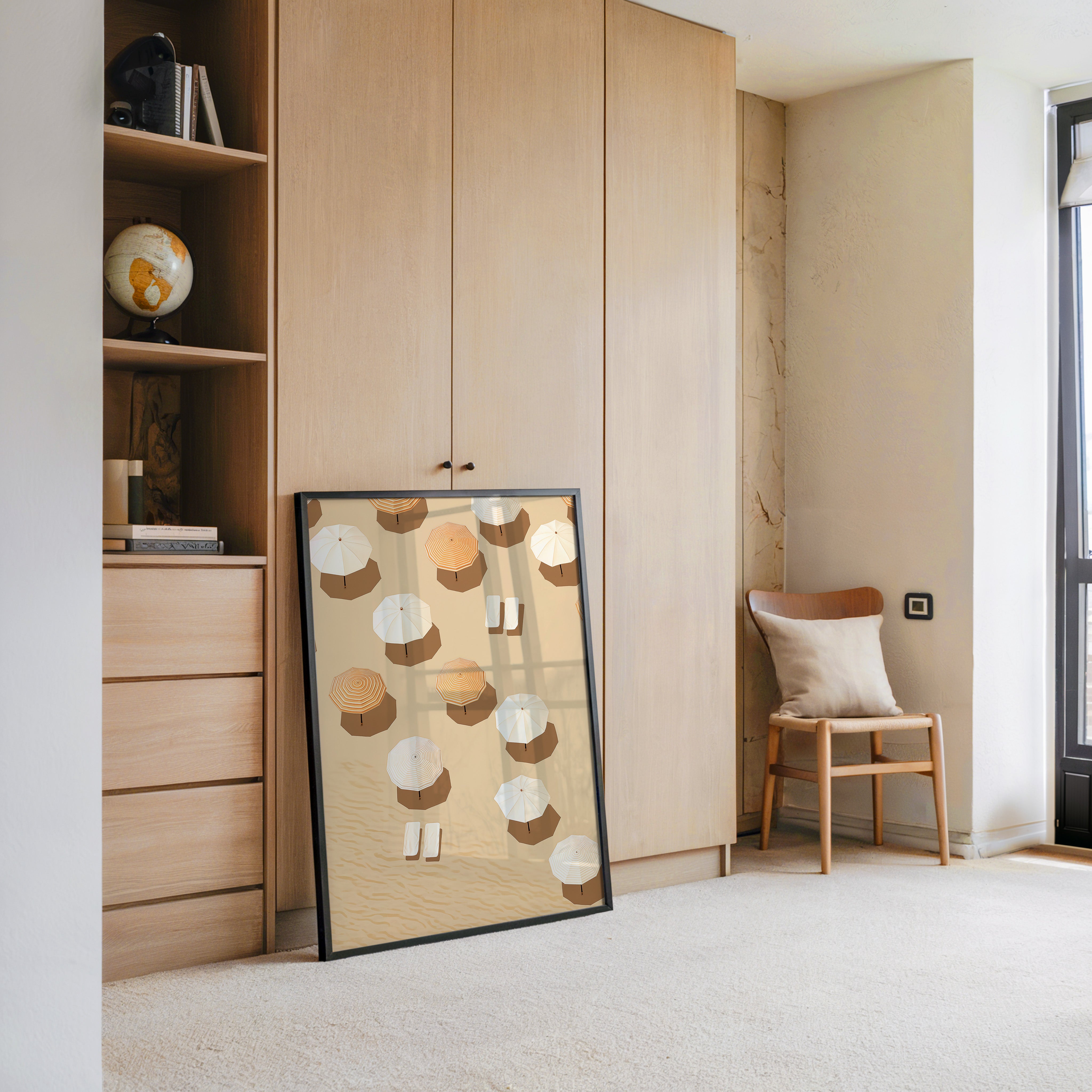 Sonnenschirme Strand minimalistisch