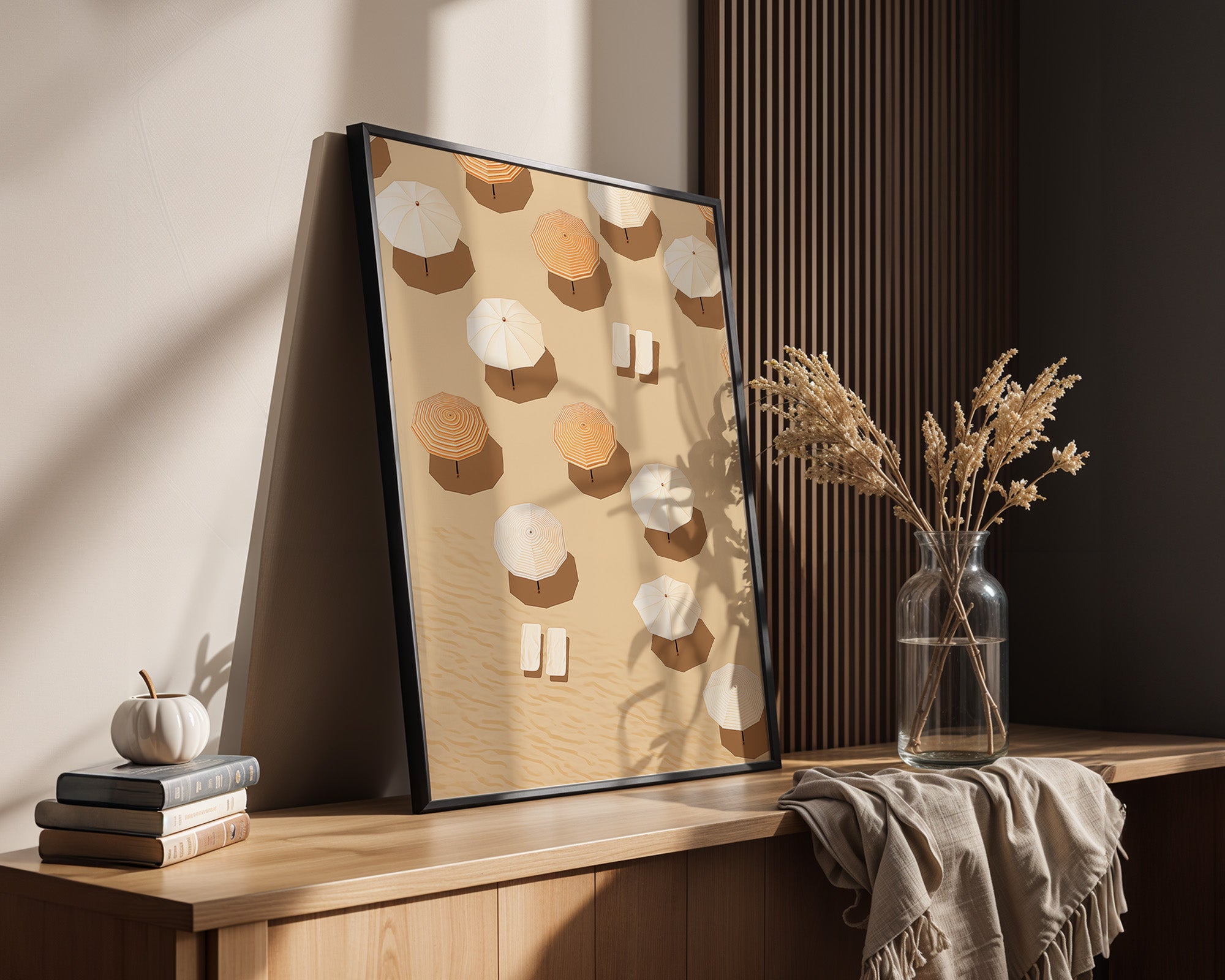 Sonnenschirme Strand minimalistisch