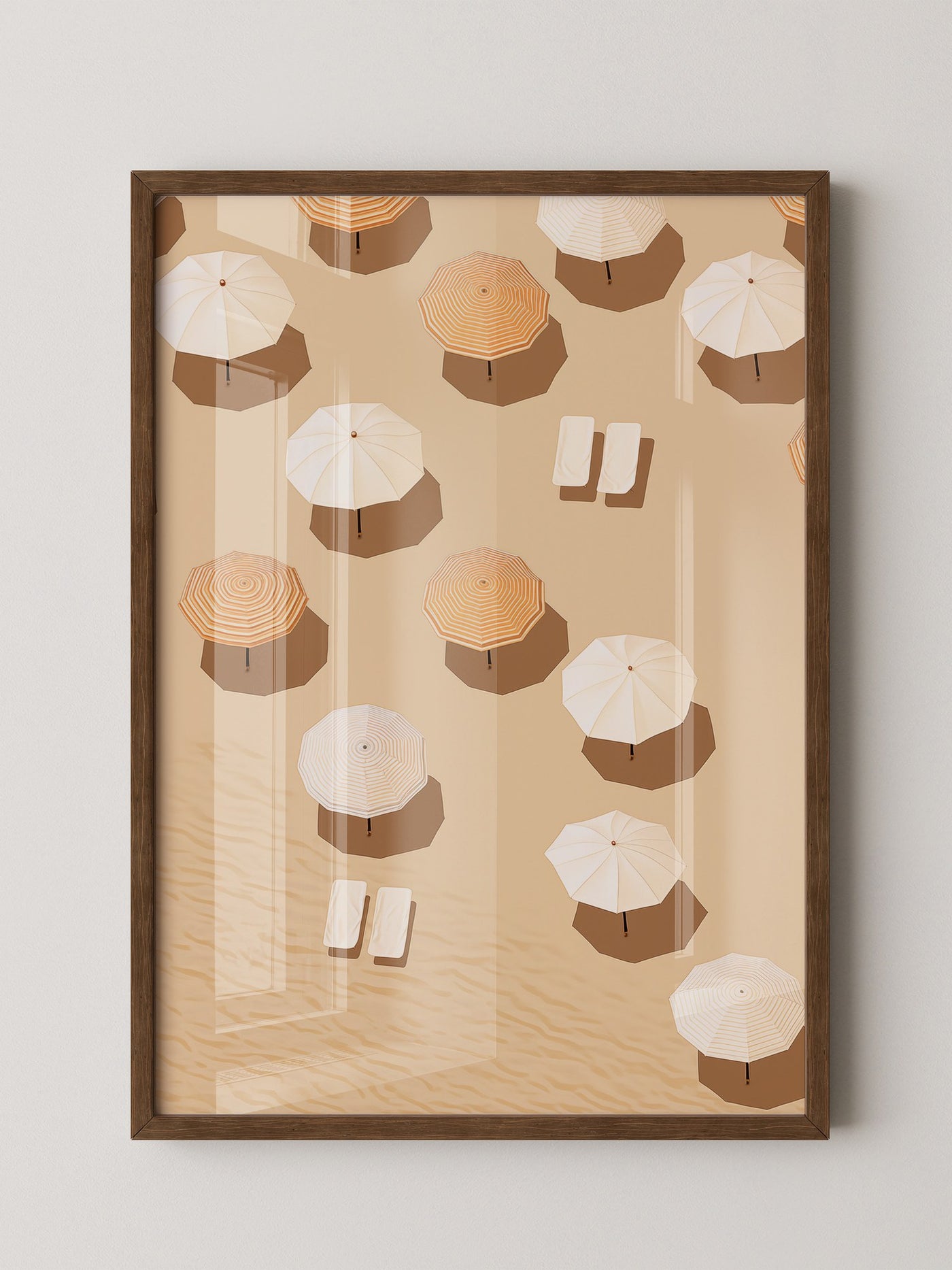 Sonnenschirme Strand minimalistisch