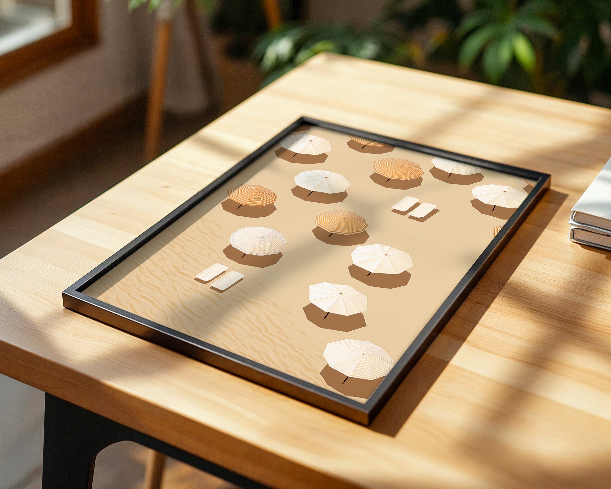 Sonnenschirme Strand minimalistisch