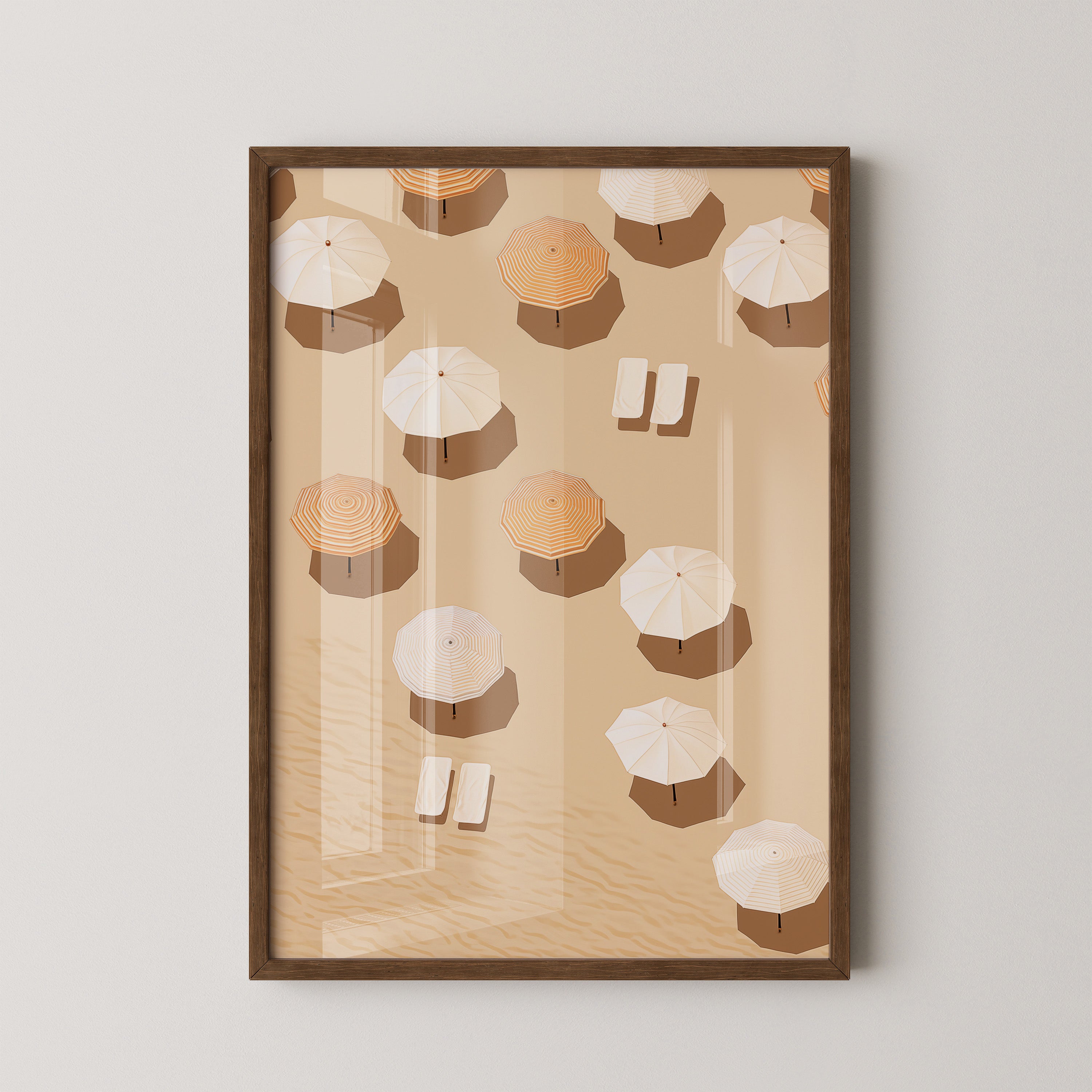 Sonnenschirme Strand minimalistisch