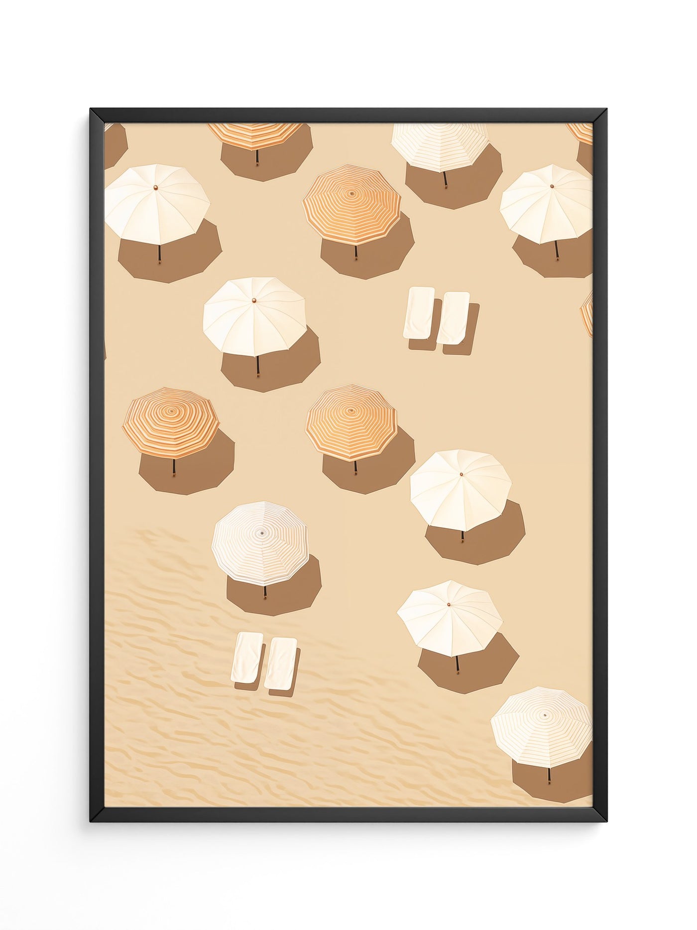 Sonnenschirme Strand minimalistisch