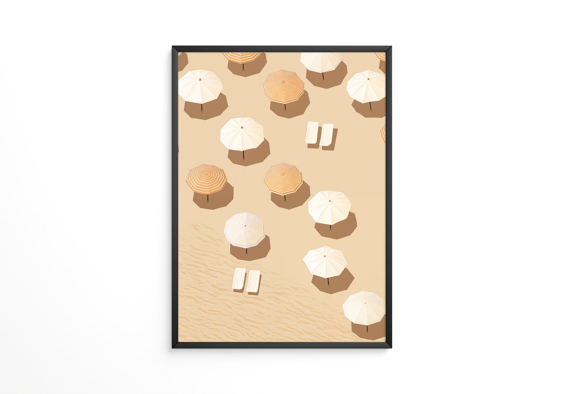 Sonnenschirme Strand minimalistisch