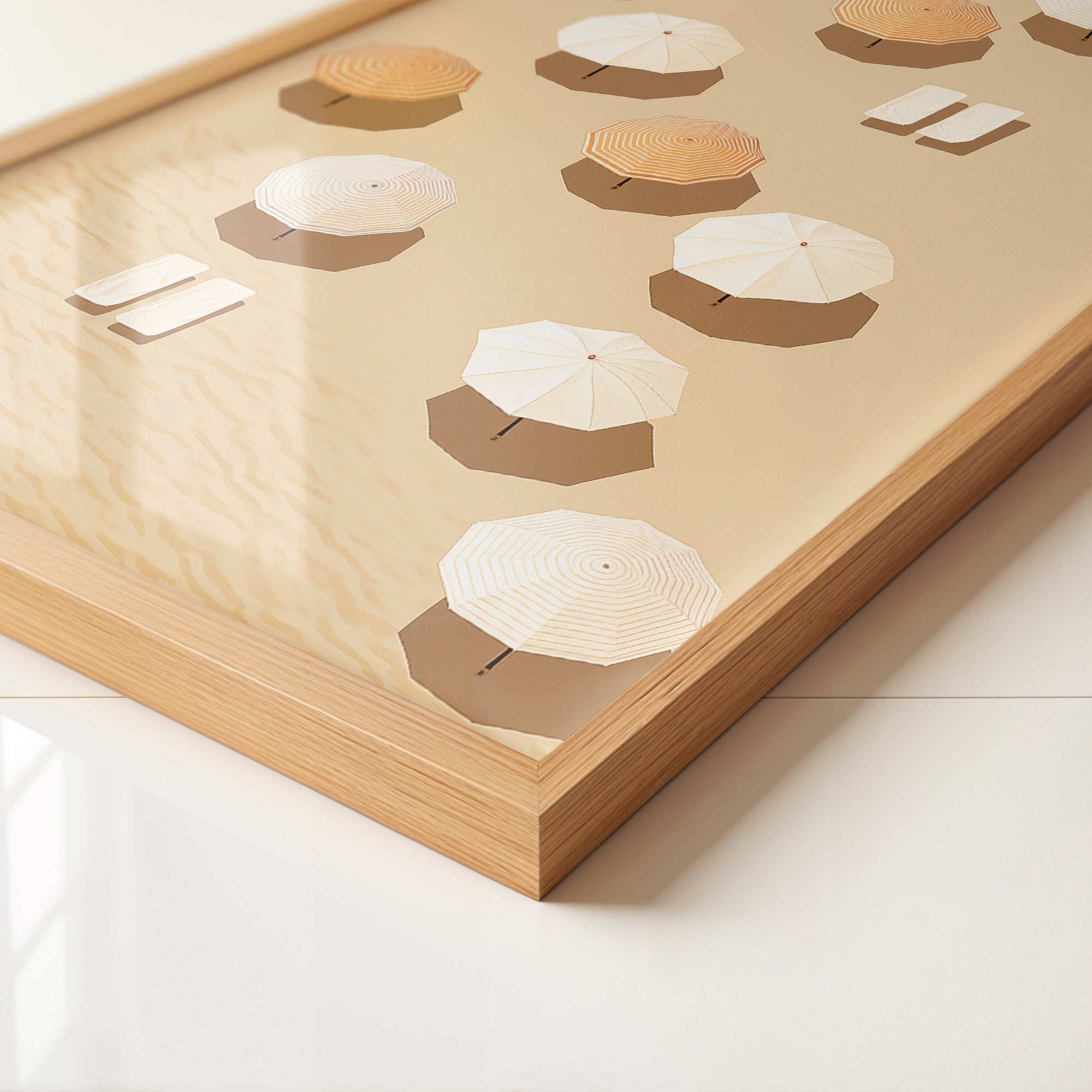 Sonnenschirme Strand minimalistisch