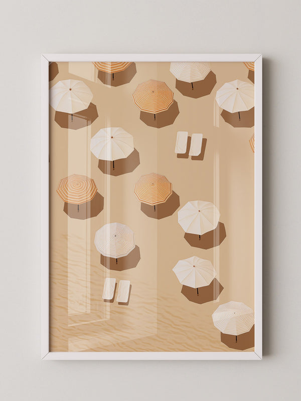 Sonnenschirme Strand minimalistisch