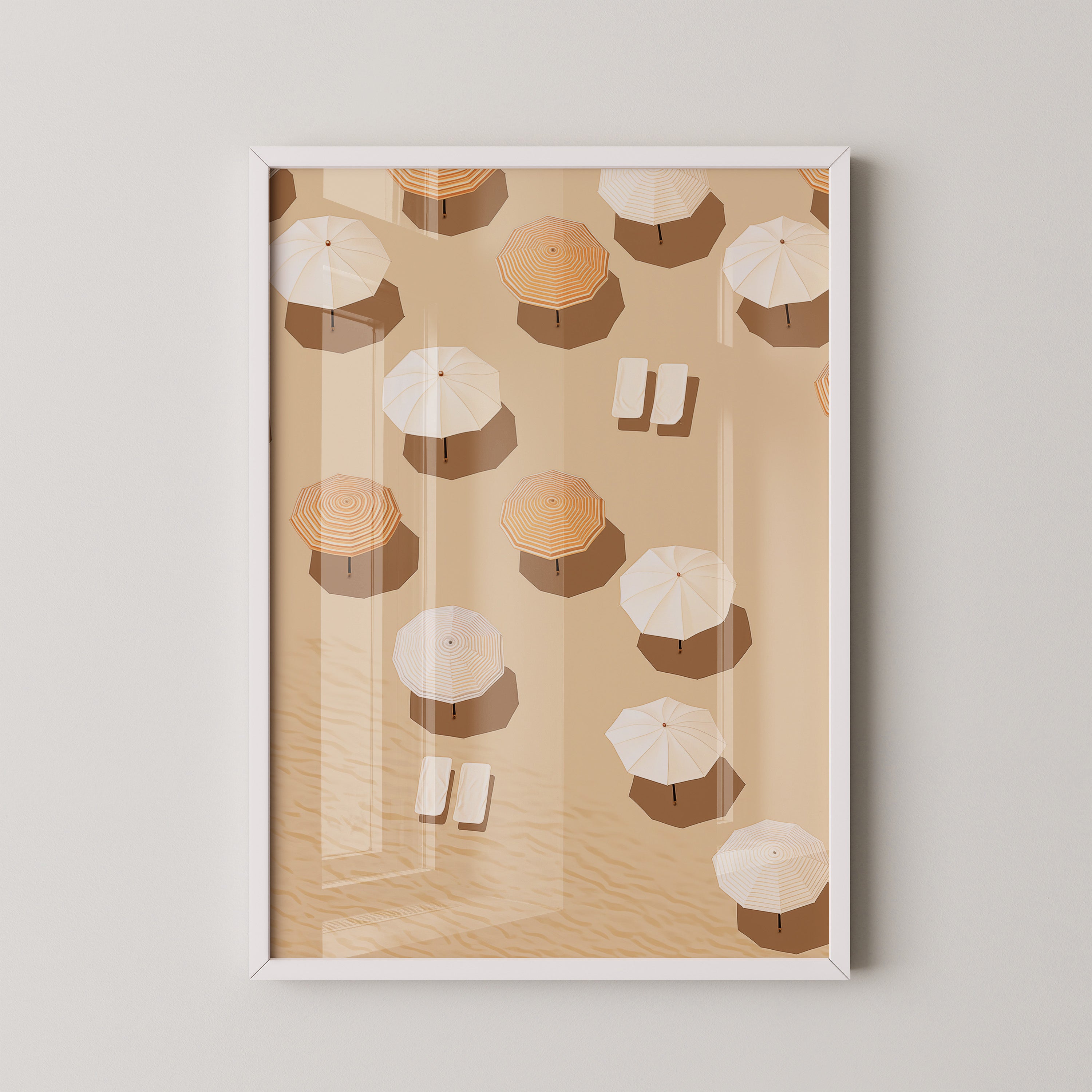 Sonnenschirme Strand minimalistisch
