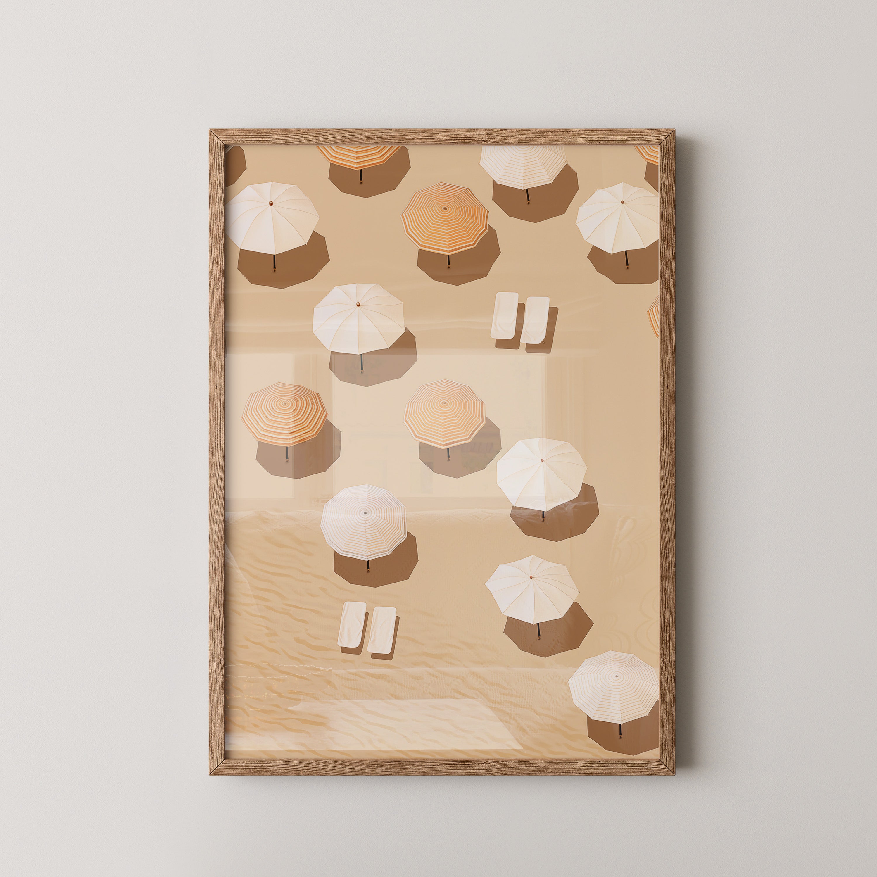 Sonnenschirme Strand minimalistisch