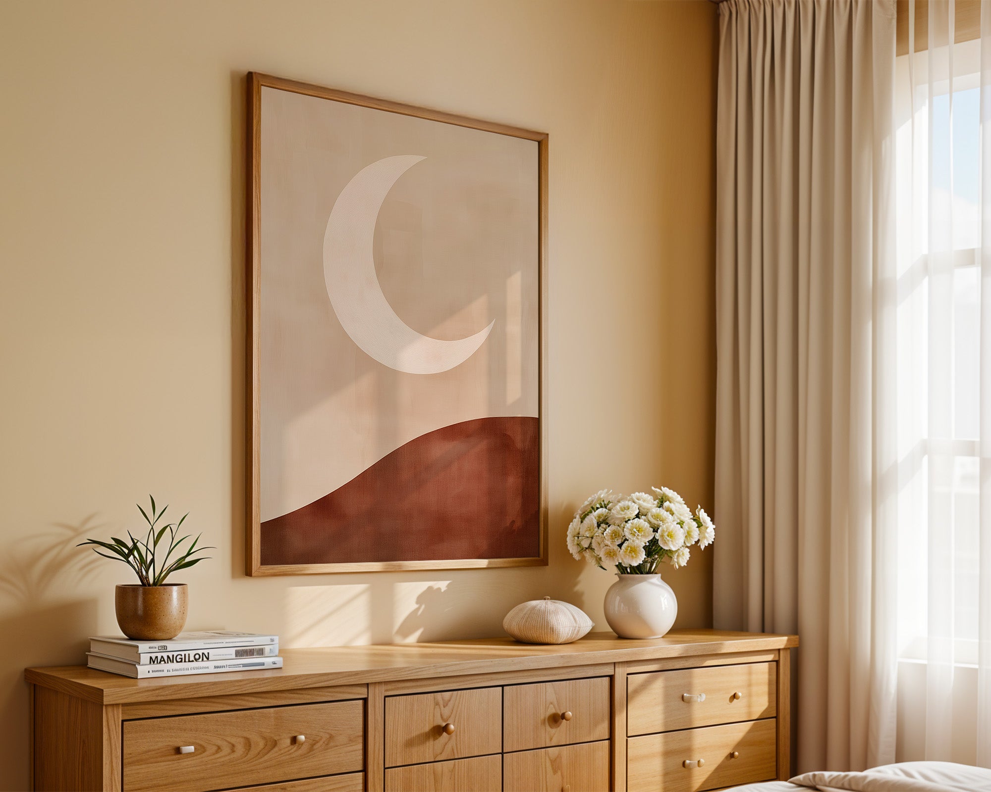 Halbmond Rotbraun Abstrakt