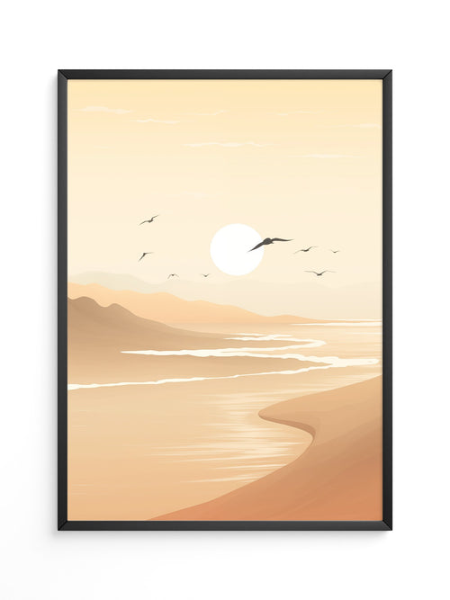 Vögel Sonnenuntergang Pastell