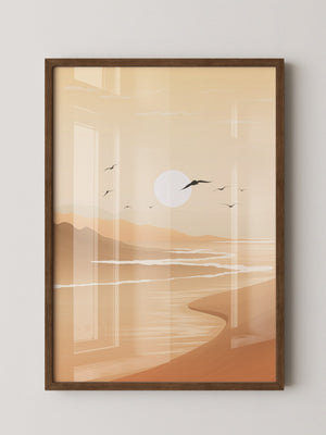 Vögel Sonnenuntergang Pastell