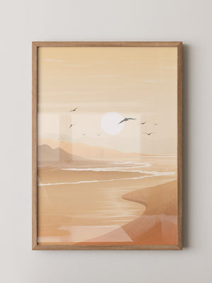 Vögel Sonnenuntergang Pastell