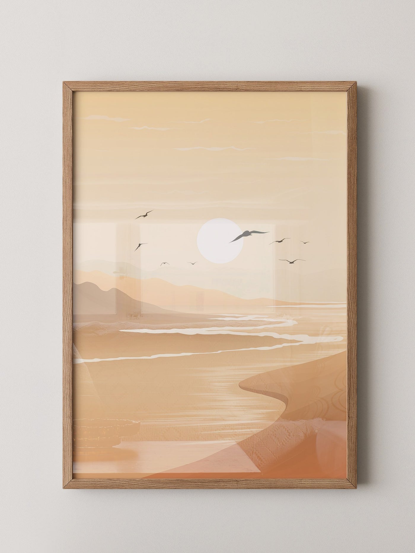 Vögel Sonnenuntergang Pastell