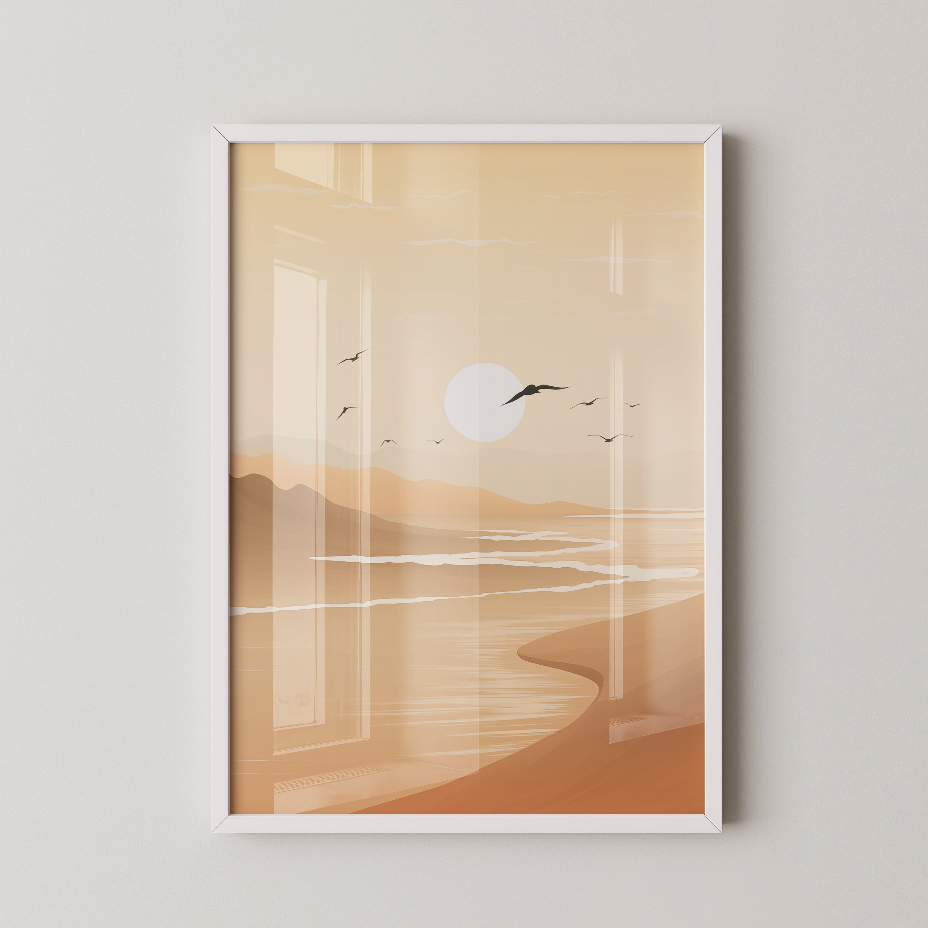 Vögel Sonnenuntergang Pastell