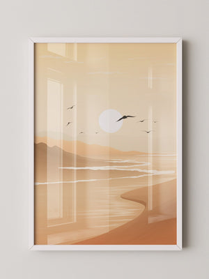 Vögel Sonnenuntergang Pastell