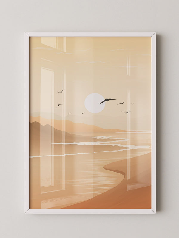 Vögel Sonnenuntergang Pastell