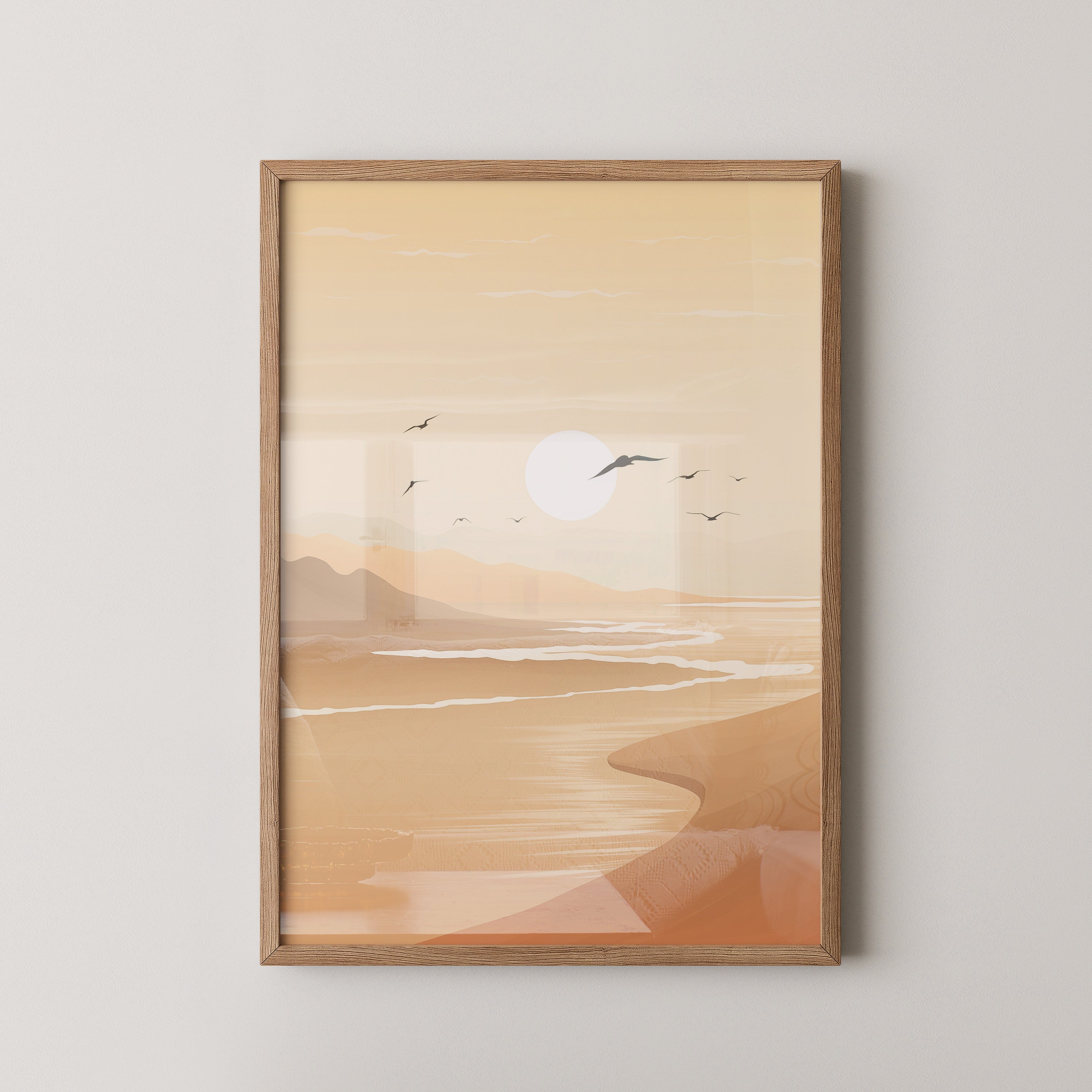 Vögel Sonnenuntergang Pastell