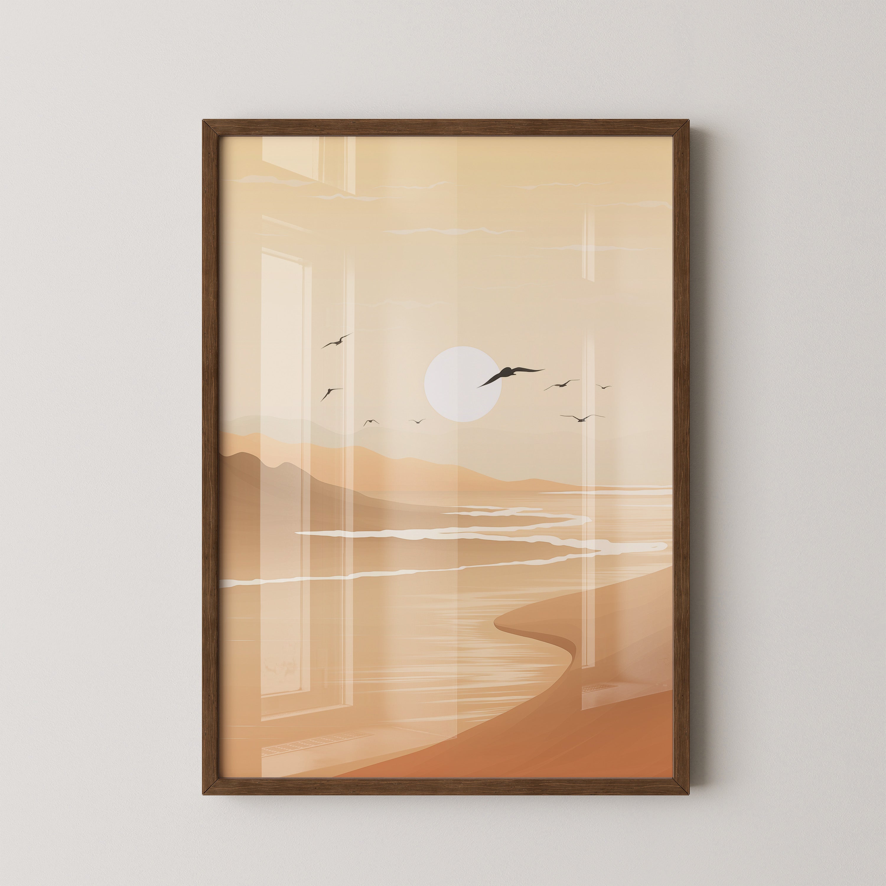 Vögel Sonnenuntergang Pastell