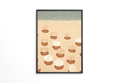 Strand Sonnenliegen Draufsicht