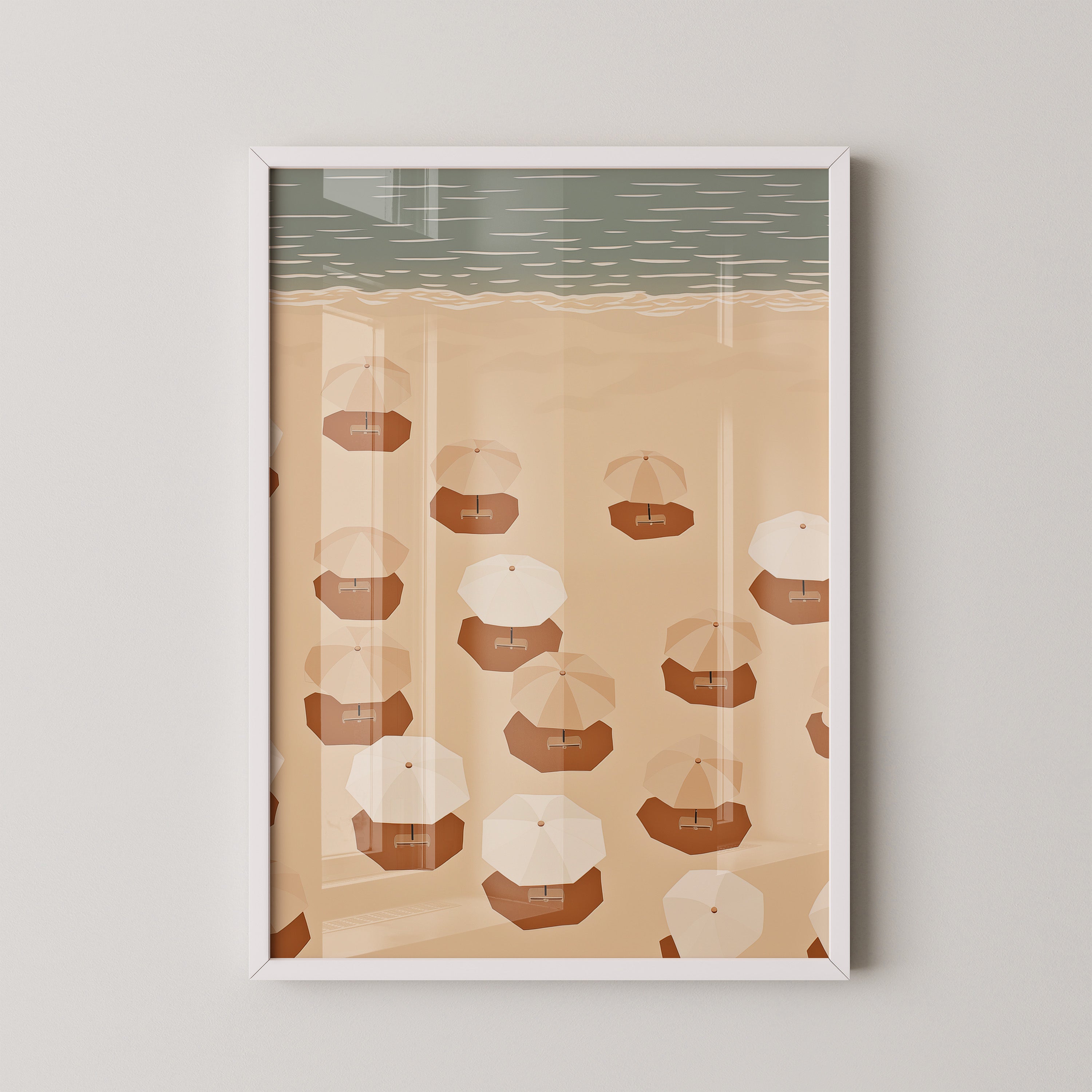 Strand Sonnenliegen Draufsicht