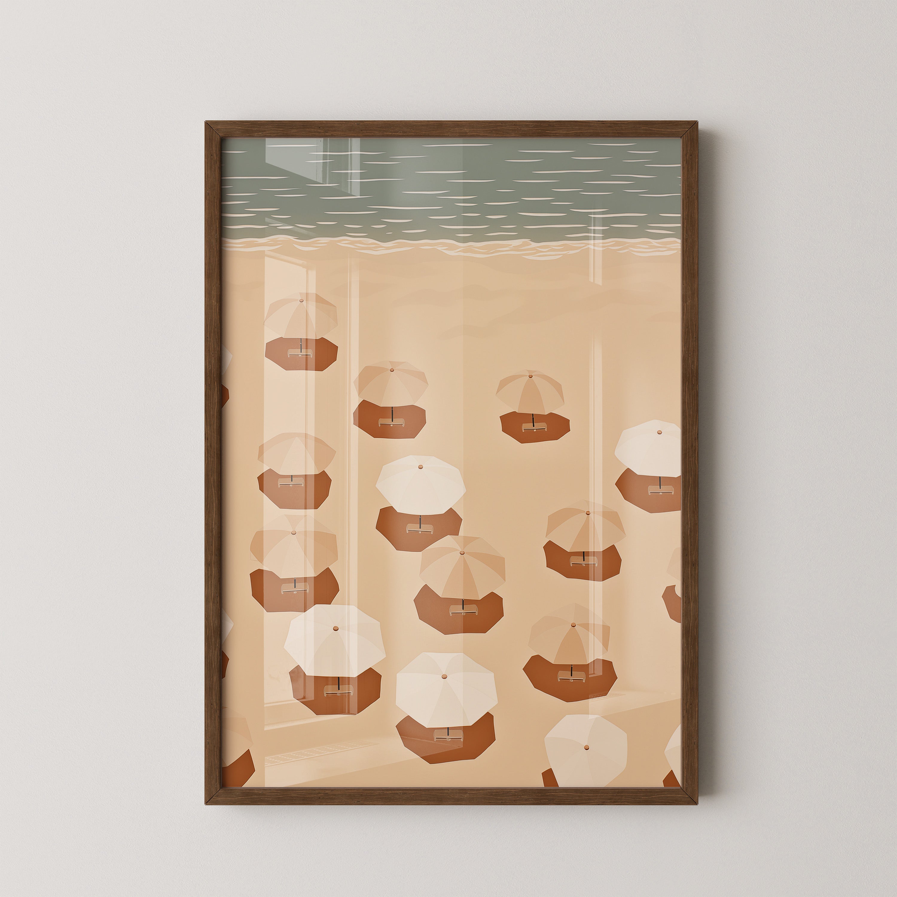 Strand Sonnenliegen Draufsicht