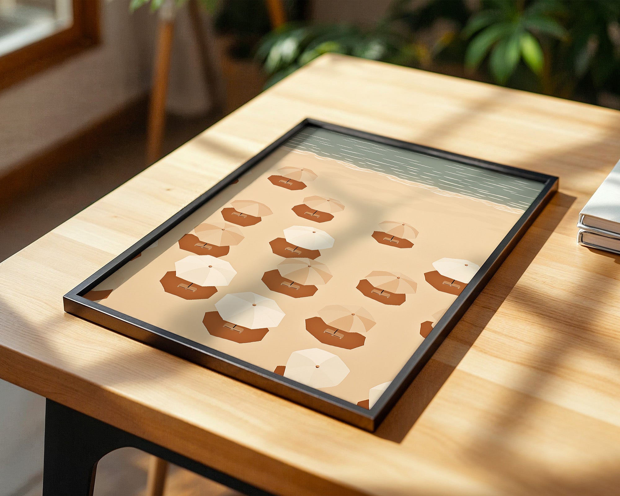 Strand Sonnenliegen Draufsicht