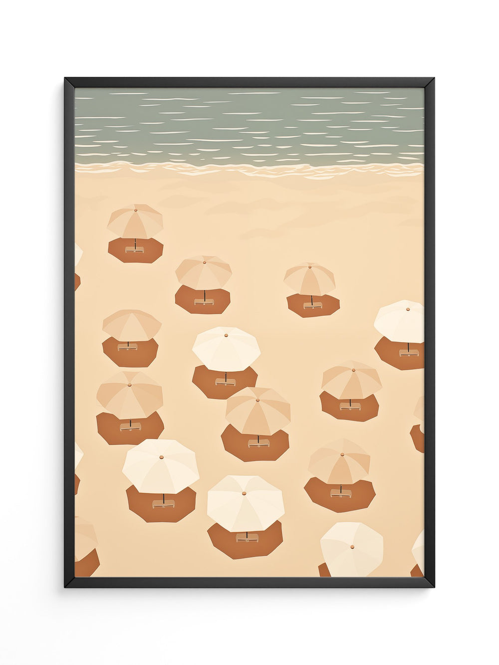 Strand Sonnenliegen Draufsicht