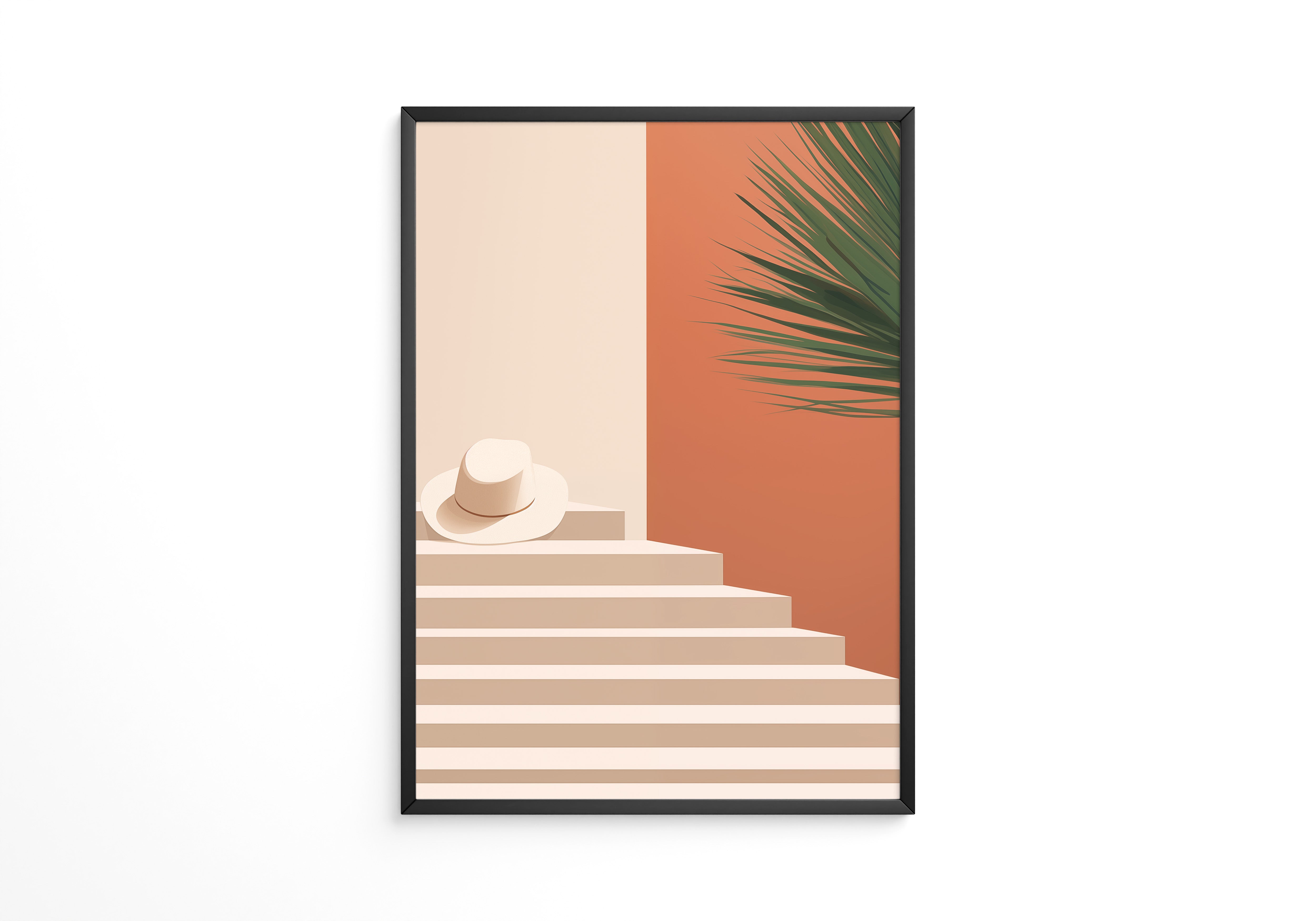 Hut auf Treppen minimalistisch