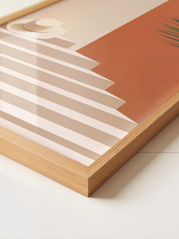 Hut auf Treppen minimalistisch