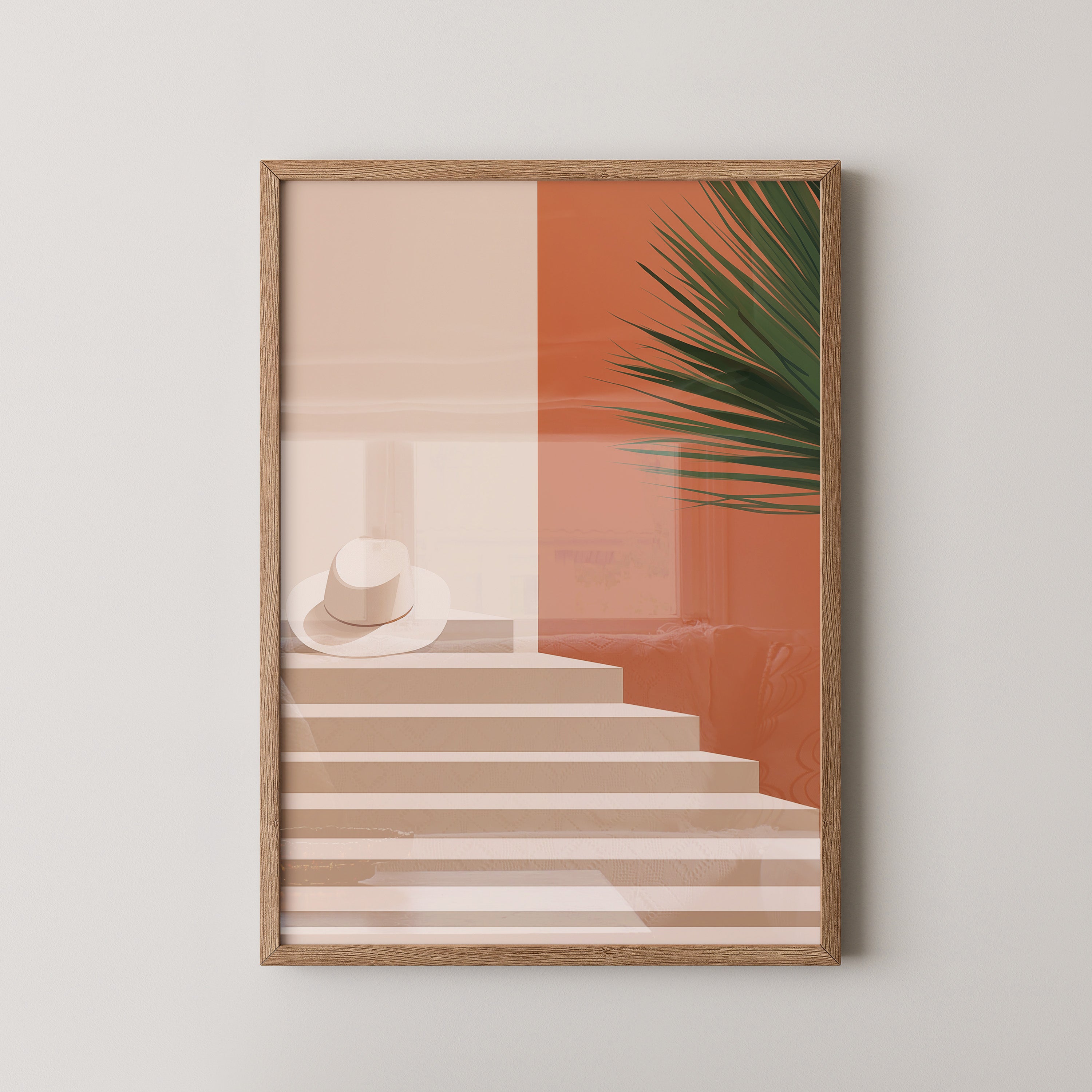 Hut auf Treppen minimalistisch