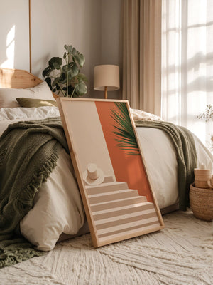 Hut auf Treppen minimalistisch