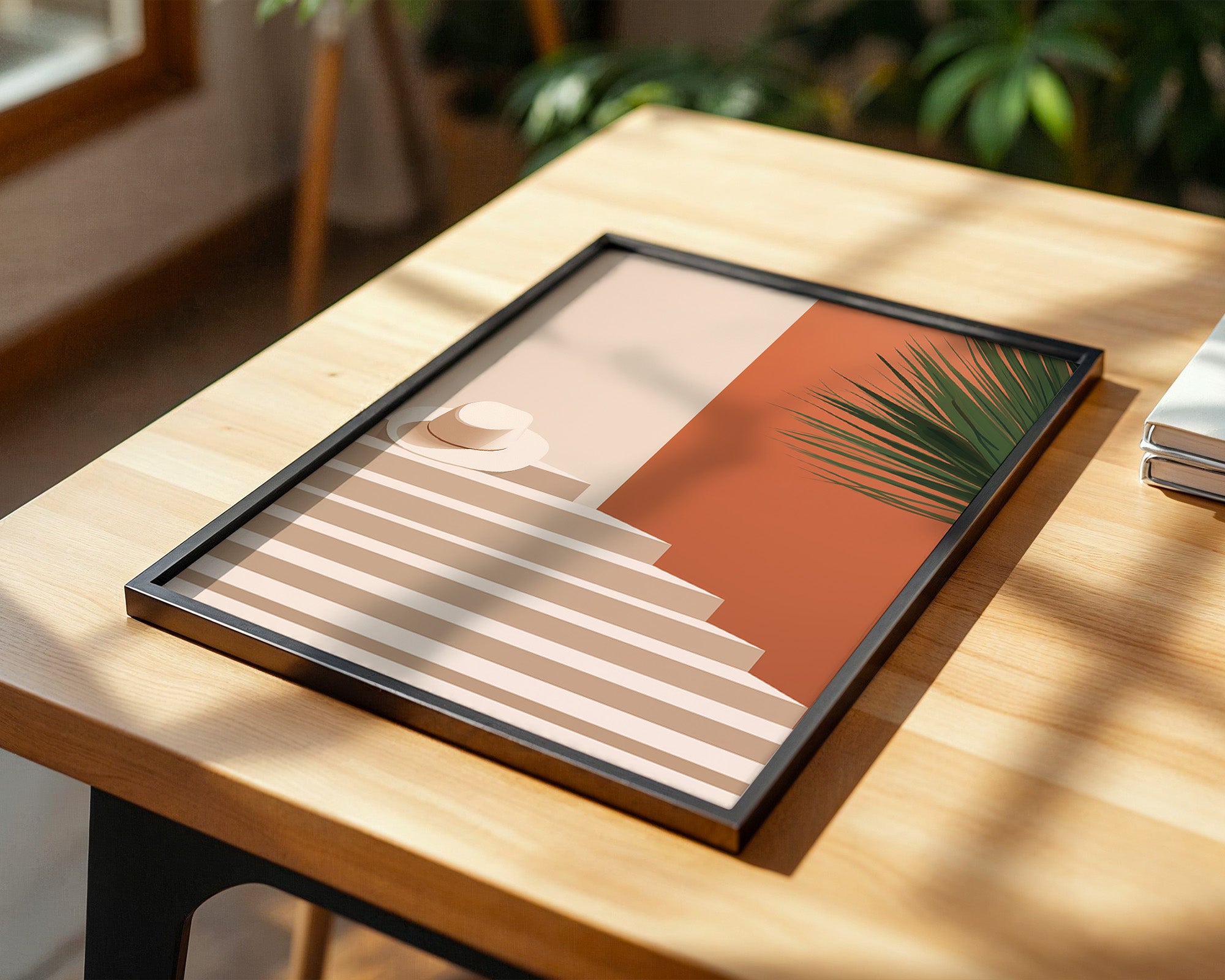 Hut auf Treppen minimalistisch