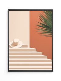 Hut auf Treppen minimalistisch
