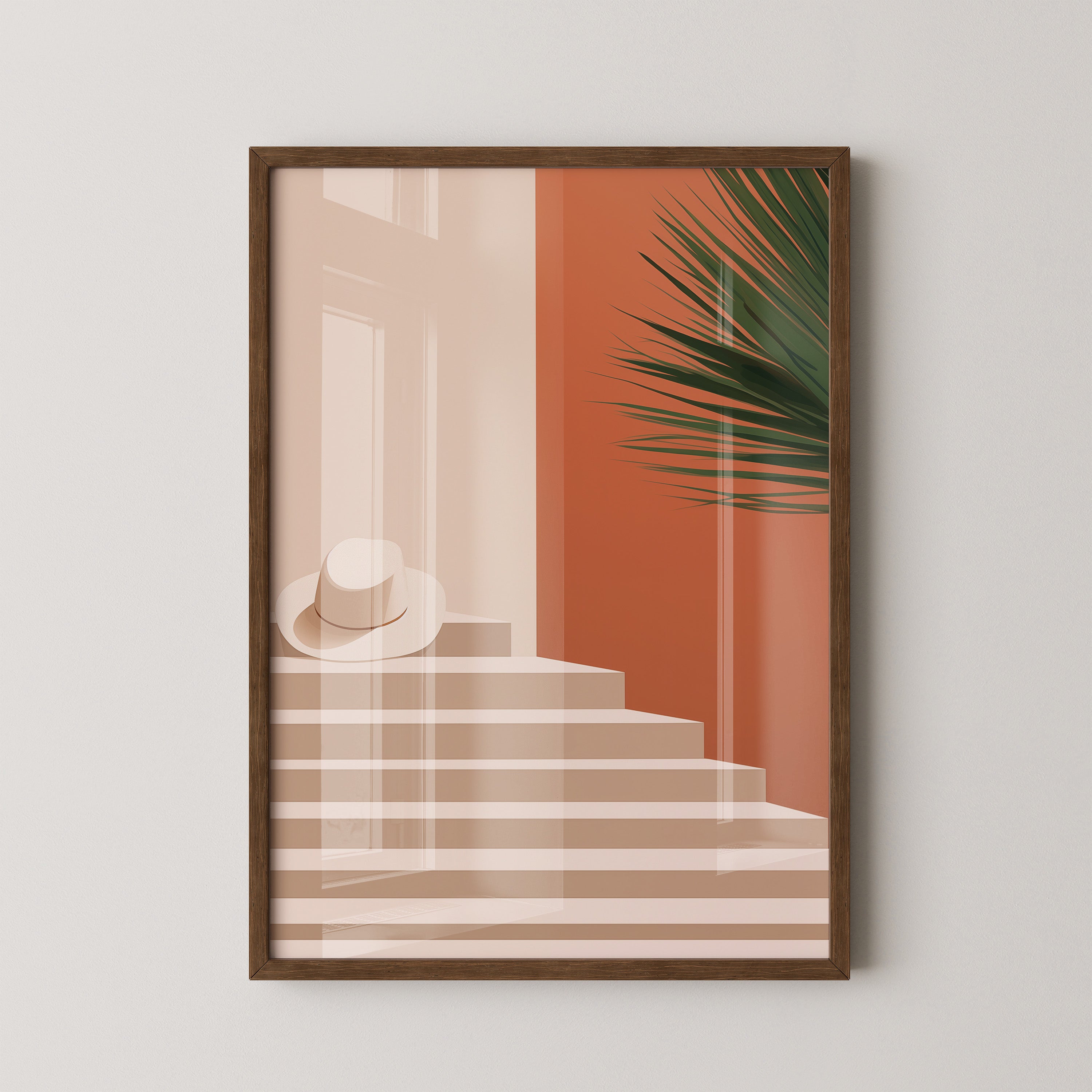 Hut auf Treppen minimalistisch