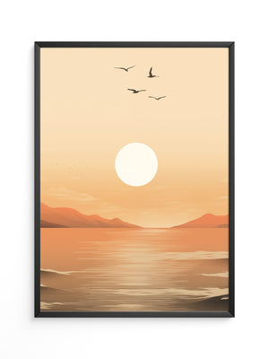 Sonnenuntergang Vögel Silhouetten