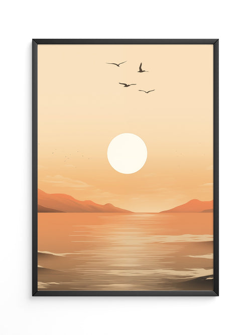 Sonnenuntergang Vögel Silhouetten
