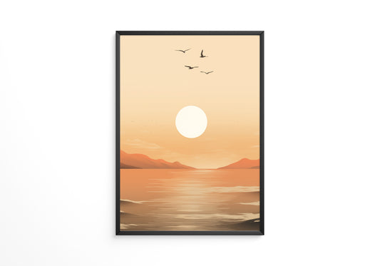 Sonnenuntergang Vögel Silhouetten