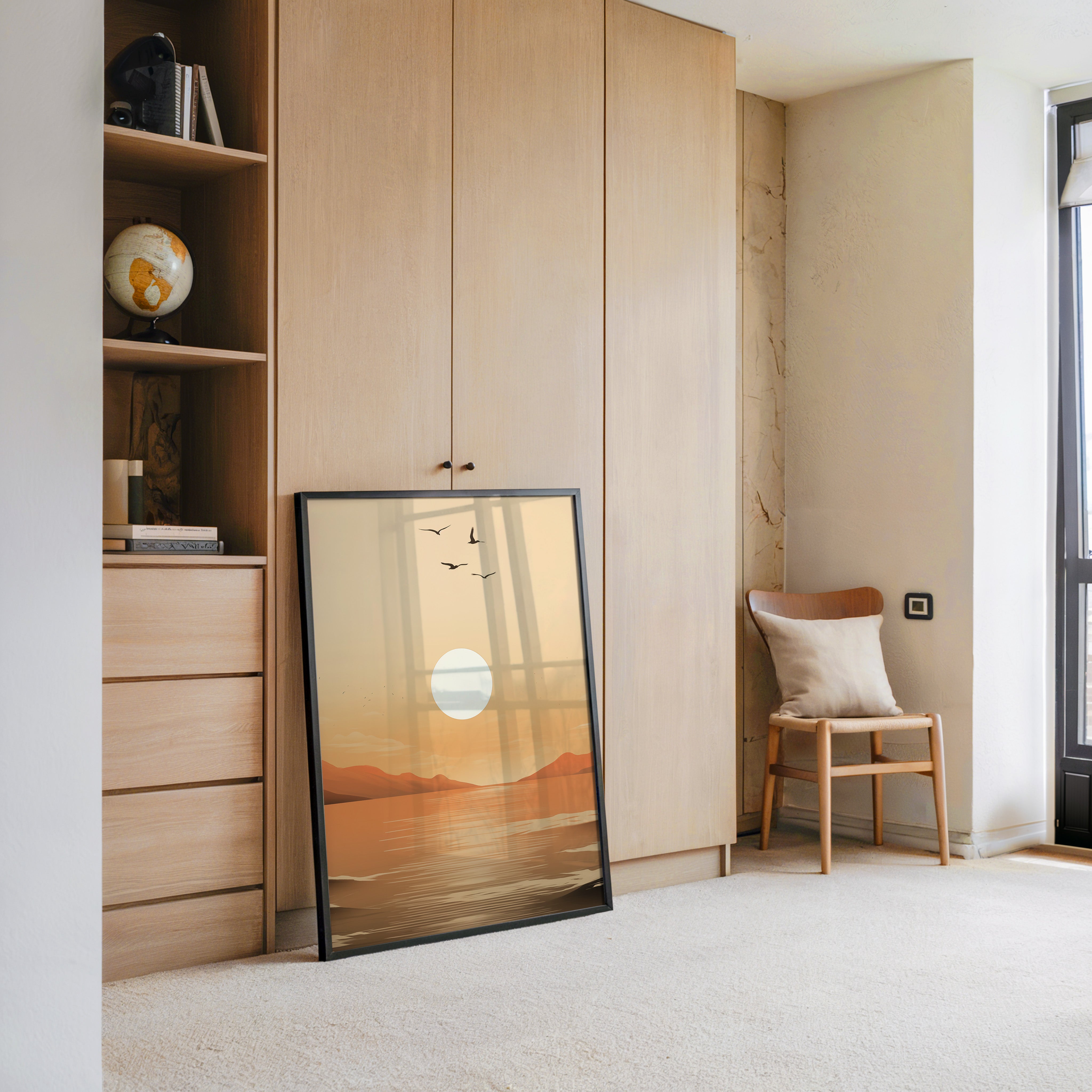 Sonnenuntergang Vögel Silhouetten