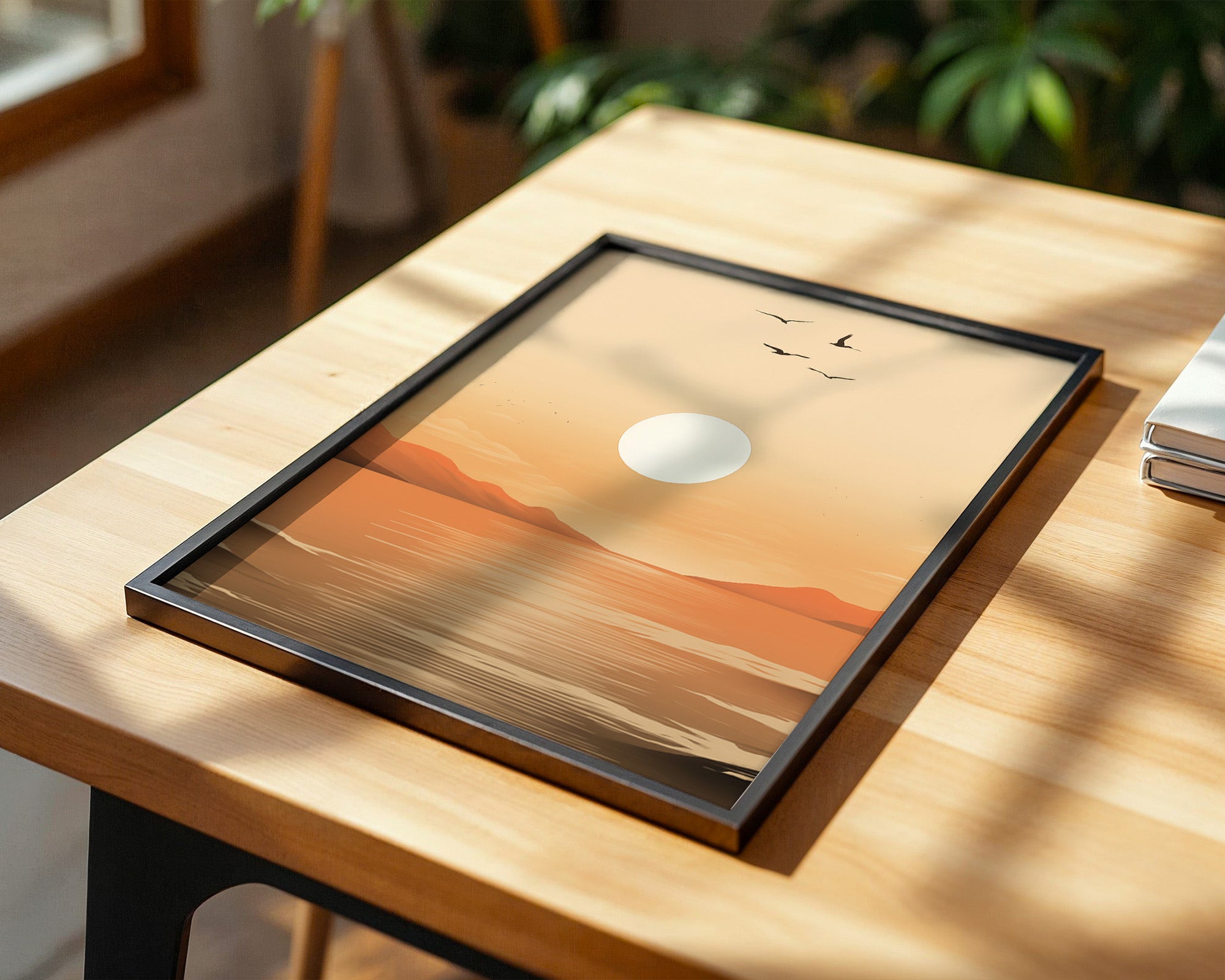 Sonnenuntergang Vögel Silhouetten