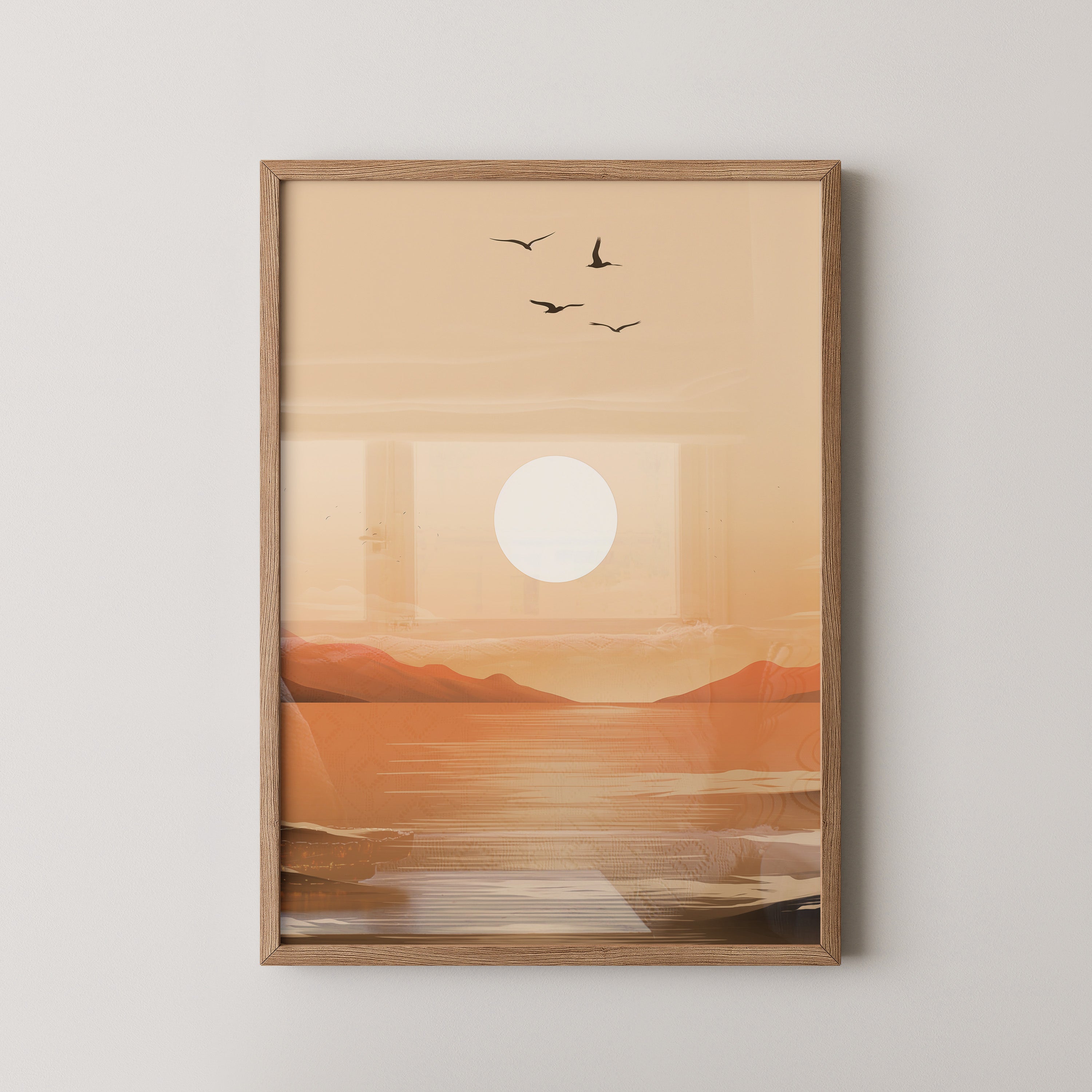 Sonnenuntergang Vögel Silhouetten