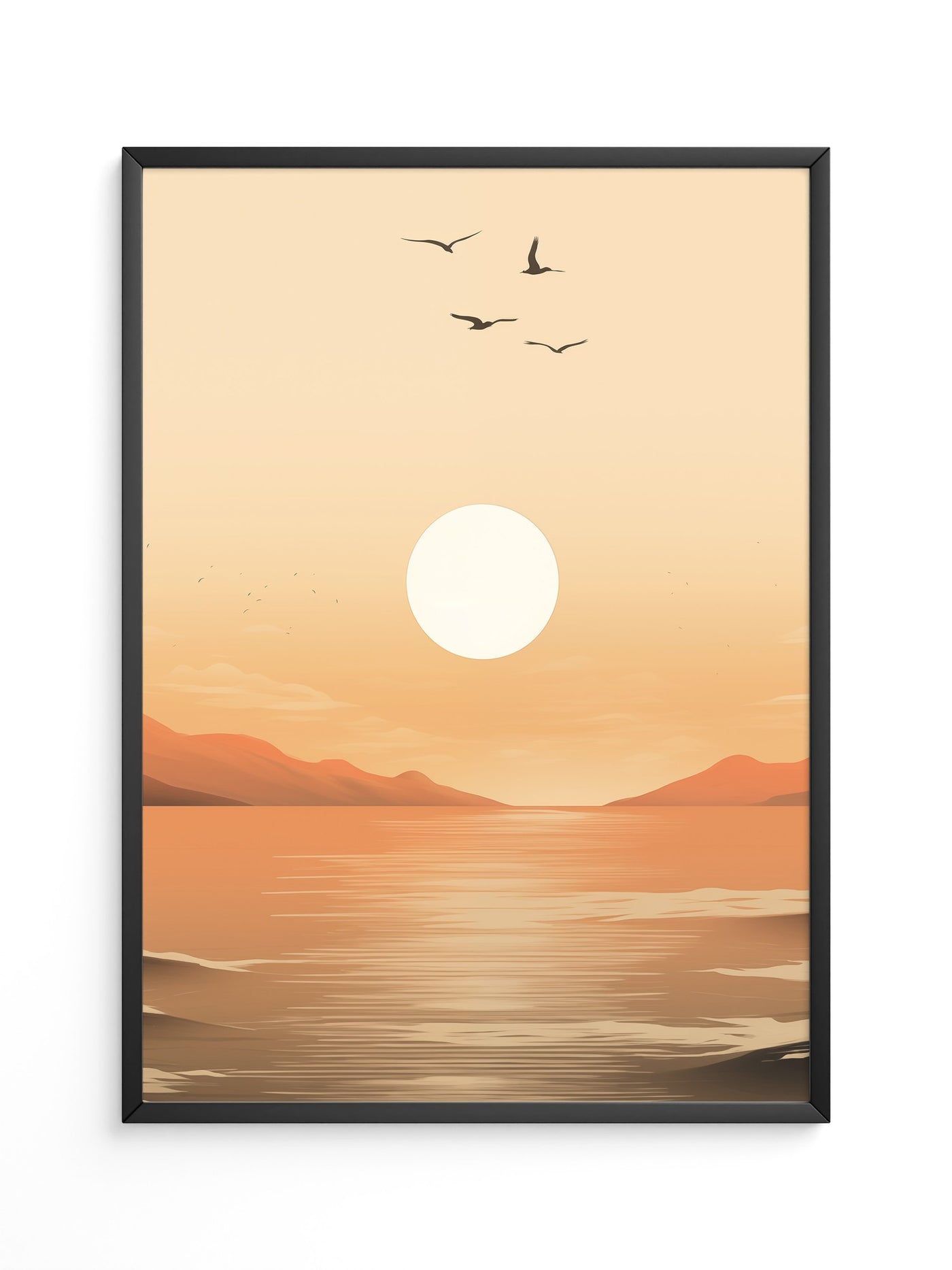 Sonnenuntergang Vögel Silhouetten