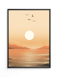 Sonnenuntergang Vögel Silhouetten