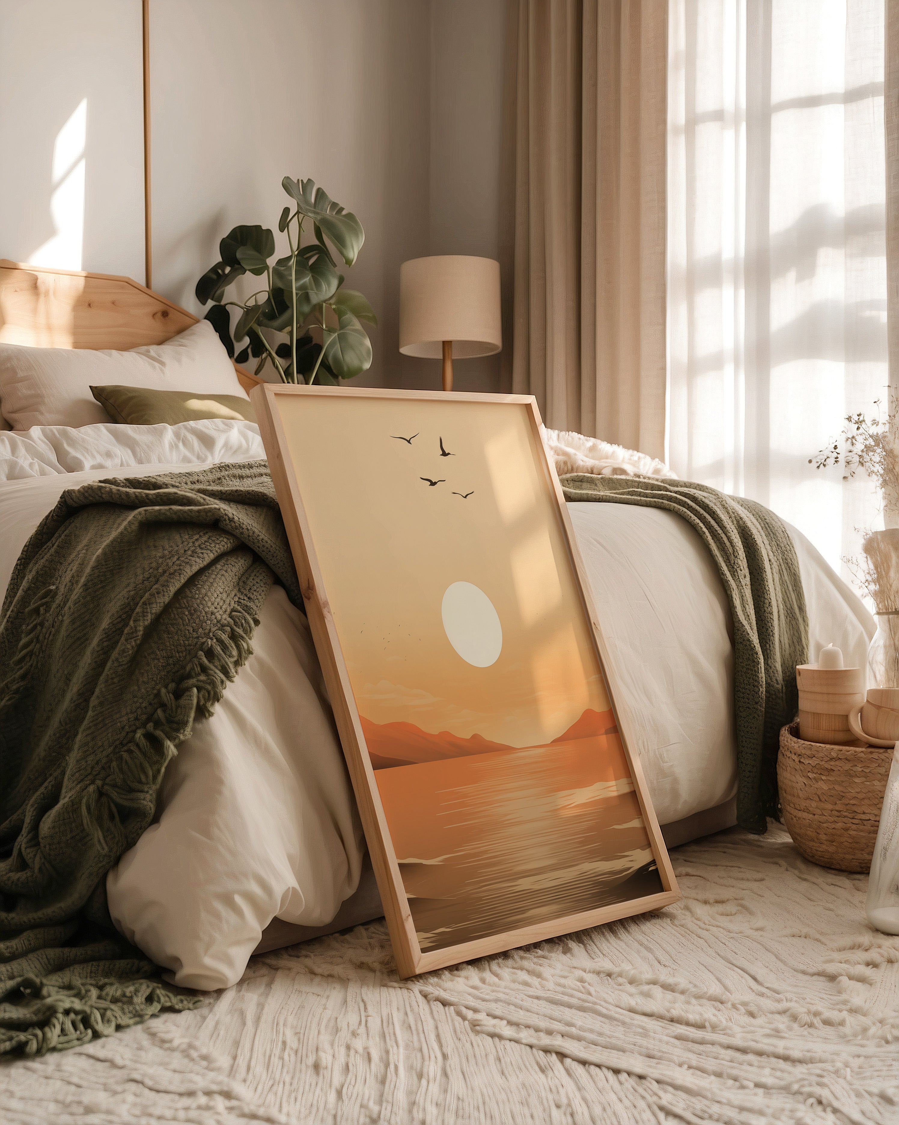 Sonnenuntergang Vögel Silhouetten