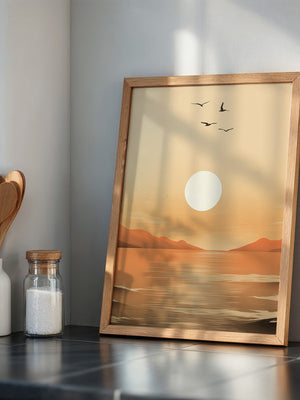 Sonnenuntergang Vögel Silhouetten
